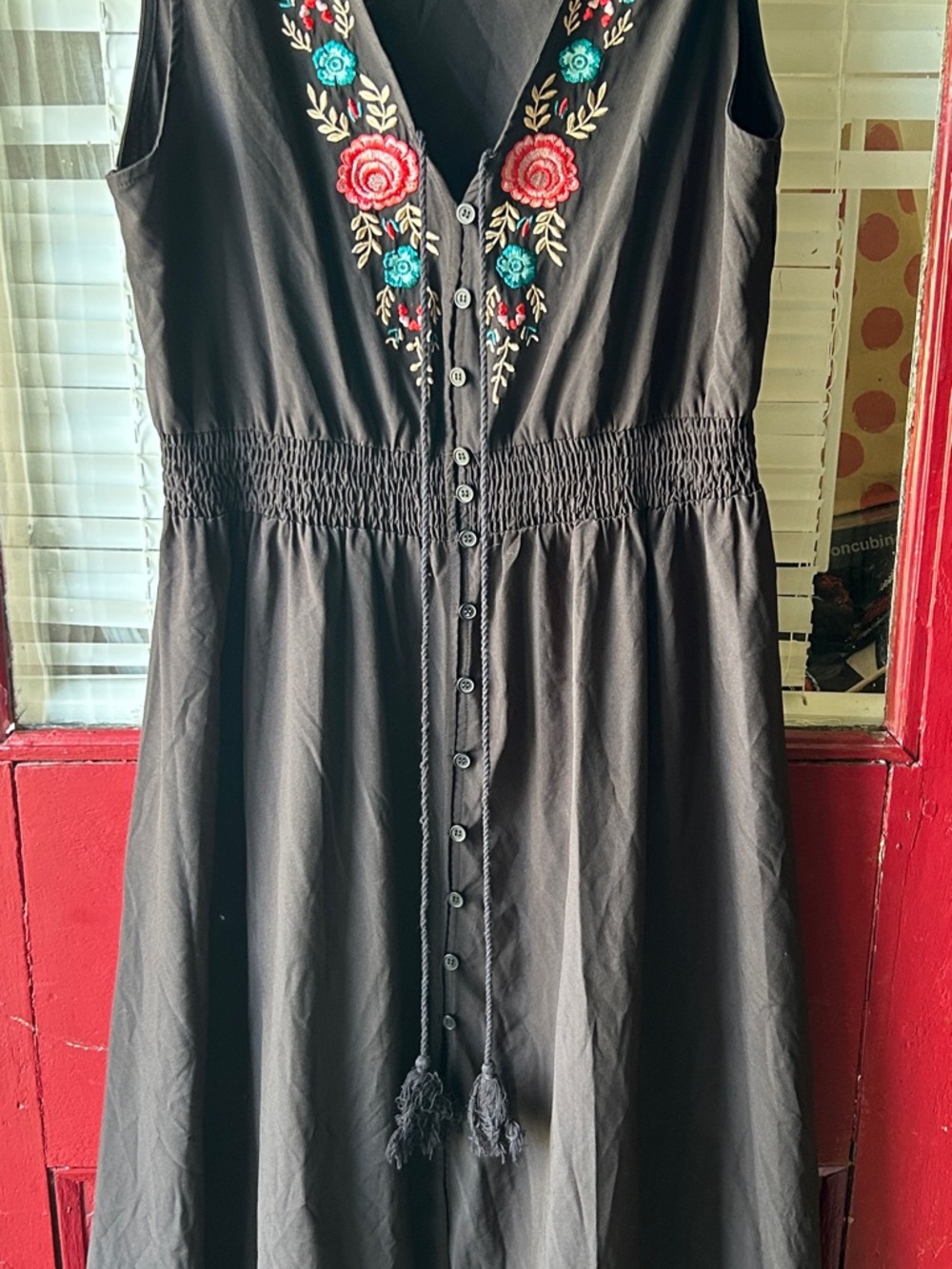 Boho maxi dress with embroidery